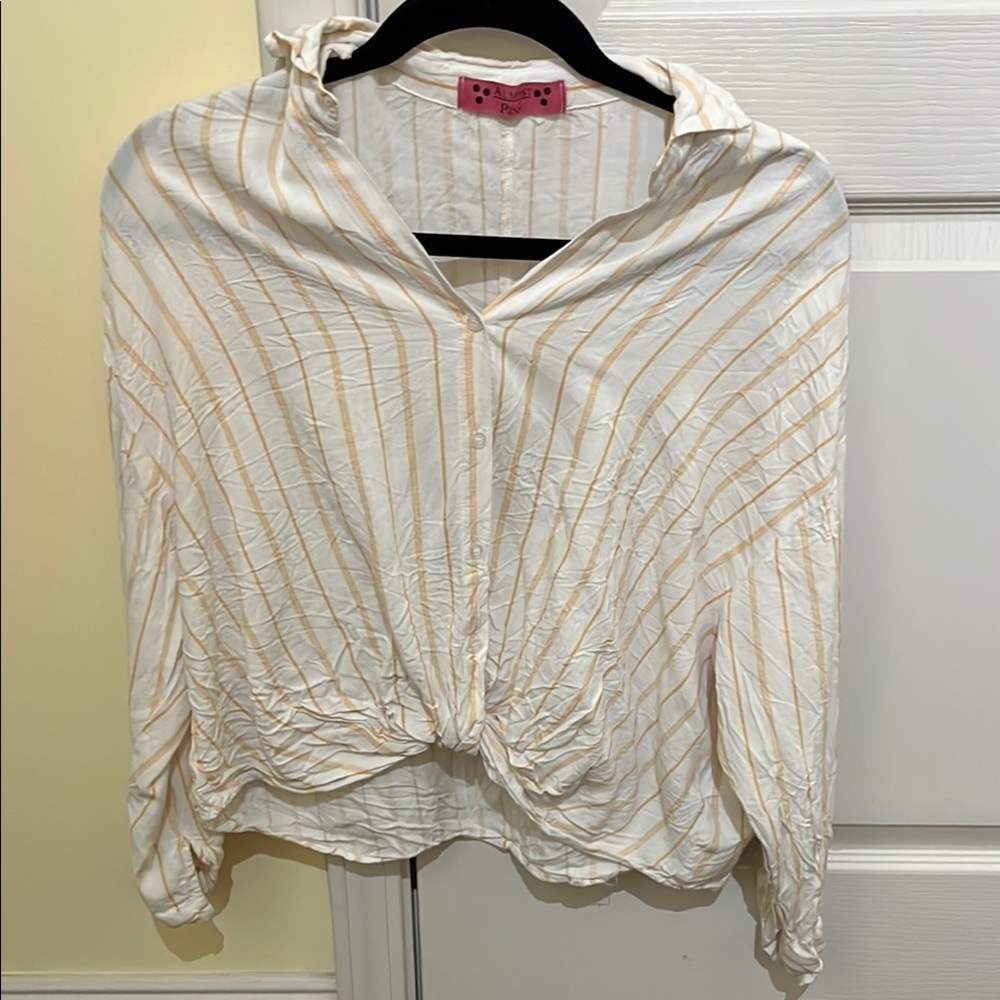 Striped Button-Up Women's Top